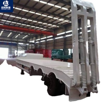 China New large flatbed trailer OYJD flatbed trailer OYJD heavy duty container use container lowbed deck beam timber cement pipes on sale for sale