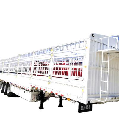 China Flatbed Truck Trailer OYJD Trailers Good Quality 40ft Trailer With Barrier Use Machine Various Vegetable Transport On Bad Condition Road On Sale for sale