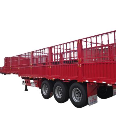 China New OYJD Steel Trailers Level 45ft Livestock Food Use Glass Straw Transport 1300mm Barrier Gooseneck Semi Trailer 135CBM For Sale for sale