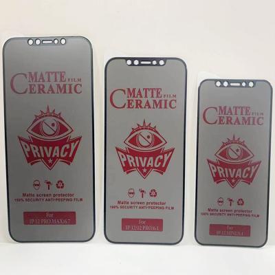 China Hot Selling Cell Phone Privacy Ceramic Film Screen Protector Full Glue Anti Spy Screen Protector For iPhone 13 for sale