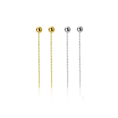 China High quality fashion ball tassel ear line cute earings for girls gold and silver available waterproof earrings for sale