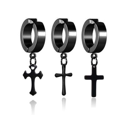 China Dangling Earrings 2022 High Quality Ear Clip Style Earring Set Ear Clip Dangling Cross Series Earring Set for sale