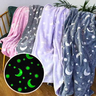 China Flannel Luminous Blanket Style Amazon Spot Makers Baby Nap Blanket Air Conditioning Luminous Blanket for sale