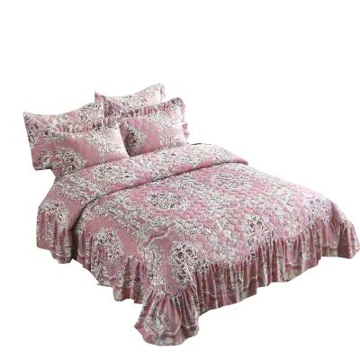 China Plain Austria Style Customize Printed Embroidered Modern Bedspread Panel Home Textile Comforter Bedding Set for sale