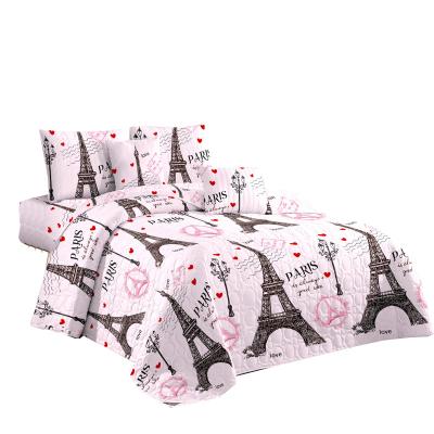 China Plain Printed Double Queen Quilt Summer Polyester Elegant European Single Comforter Bedspread Bedspread Coverlet for sale