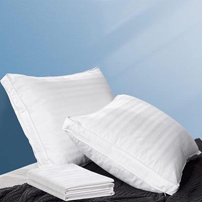 China Anti Snoring Bed Pillow For Sleep Hotel Collection Protectors Gusseted Outer Cotton Fabric White for sale