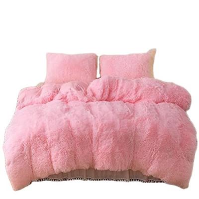 China Disposable Plush Fluffy Duvet Cover Certified Shaggy Crystal Velvet Bedding Set Ultra Soft Luxury 3 Pieces for sale