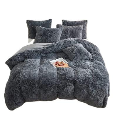 China Disposable Plush Duvet Cover Set, Luxury Ultra Soft Velvet Duvet Cover Set Fluffy Plush Shaggy Bedding Sets 3 Pieces for sale