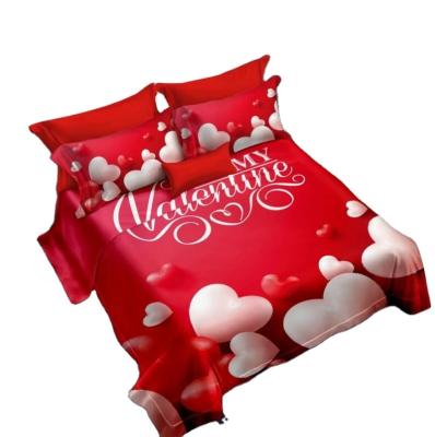 China Disposable Love Heart Duvet Cover Set Modern Bear Comforter Covers Soft Romantic Bedding Sets Valentine's Day For Girls Women Bedroom Decor for sale