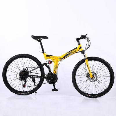 China Hot Selling Folding Bicycle Mountain Bike / Full Suspension Mountain Steel Reclined Bicycle With Shimano for sale