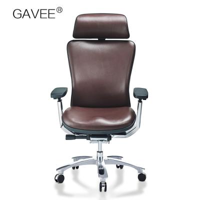 China Luxury Swivel Ergonomic Leather Chair For Reliving Fatigue Of Shoulder And Neck for sale