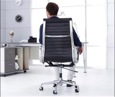 China Aluminum Alloy Frame Ergonomic Leather Chair 360 Degree Rotation Function for sale