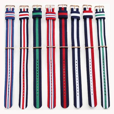 China 18mm/20mm Rose Gold /Silver Colored Nylon Loop Watchband Fabric Watchband Watchband Nylon Watch Bands for sale