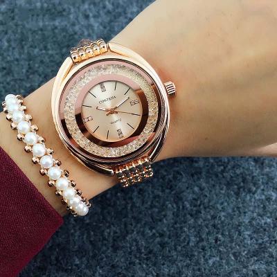 China Non-Specific CONTENA Women Watches Reloj Mujer Quartz Rhinestone Ladies Watch Rose Gold Bracelet Women's Watches for sale