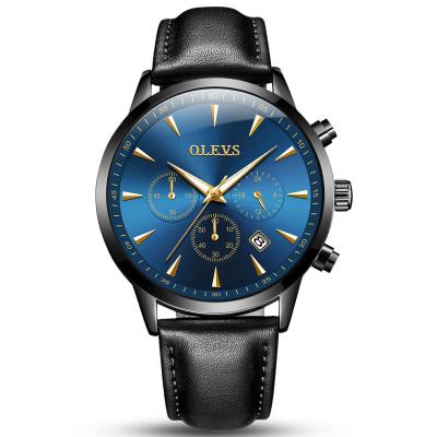 China Automatic Date OLEVS Men Watches Luxury Brand Sport Watch For Man Leather Strap Quartz Men Relogio Masculino Watches for sale