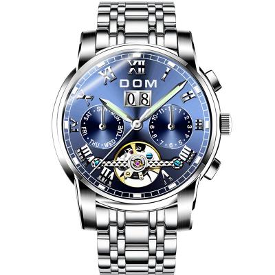 China Automatic Date DOM Mechanical Watches Men Sport Watch Relogio Masculino Blue Dial Fashion Luxury Brand Waterproof Men's Wristwatch Clock for sale