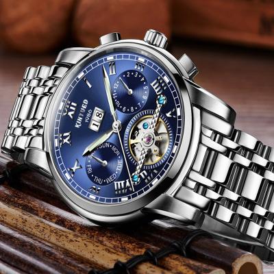 China KINYUED Date Automatic Mens Business Watch Luxury Top Automatic Mechanical Watch Men Brand Waterproof Relogio Masculino Stainless Steel for sale