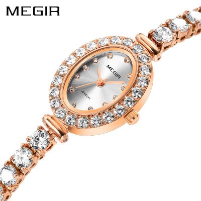 China Luxury Time Montre Femme Luxe Damen Uhren Rose Diamond Women's Dropship Bracelet Watches Ladies Water Resistant Women's Watch MEGIR Reloj Mujer 2020 for sale