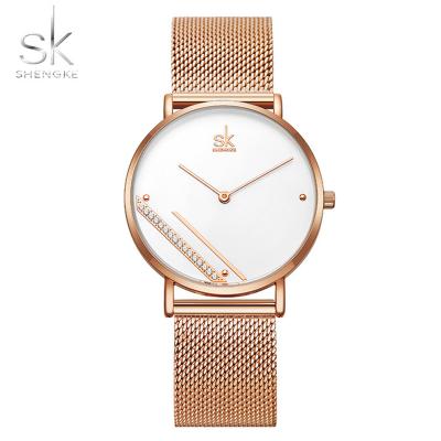 China Shengke Luxury Ladies Watches Water Resistant Fashion Minimalist Women Watch Crystal Dial Quartz Watch Clock Relogio Feminino for sale