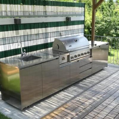 China Hangzhou Vermont 2022 Environmental Friendly Outdoor Stainless Steel Sideboard With Barbecue Grill Islands for sale