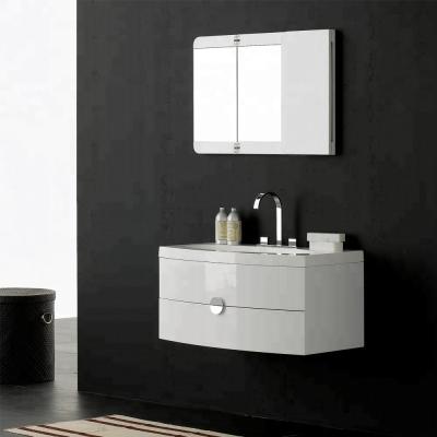 China 2021 Modern Vermont High Gloss Lacquer Modern Bathroom Vanity Furniture Basin Cabinet for sale