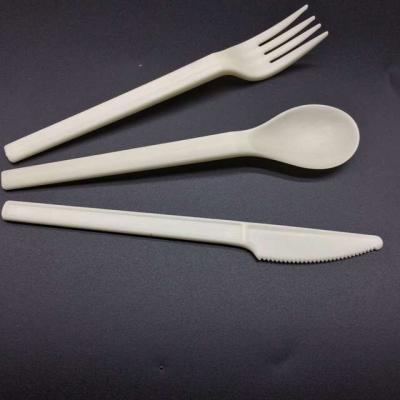 China Food Grade Disposable Beige Color Bio-Plastic Cutlery Manufacturer for sale