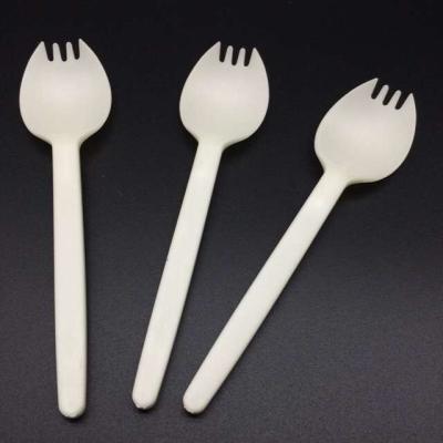 China Eco-Friendly Disposable Cornstarch Bio Based Spork for sale