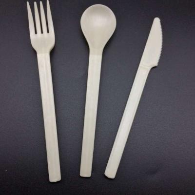 China PSM Disposable Natural Beige Cornstarch Cutlery Set For Dinner for sale