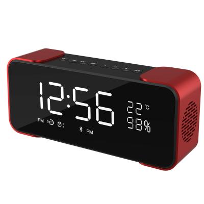 China Bedside Radio Led Music Box Luminous Digital Alarm Clock Gift Multifunctional Wireless Desktop Speaker With Alarm Clock for sale