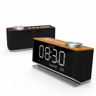 China Retro Style Dolby Mirror Design Digita Clock Speaker Sound Equipment Amplifiers Wireless Speaker for sale