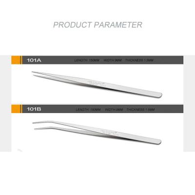 China Silver stainless steel wholesale private label logo 15mm high quality customer tweezers for sale