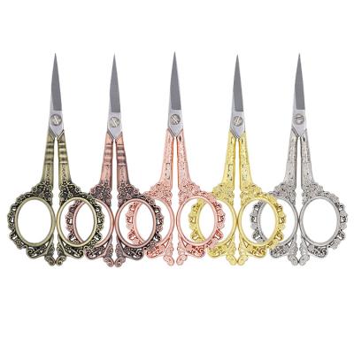 China Retro embroidery plum flower stainless steel scissors embroidery scissors criss cross for handcraft scissors for sale