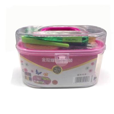 China Convenient Top Plastic Small Size Sewing Box with Needle and Thread for Adult Sewing Tool Kit for sale