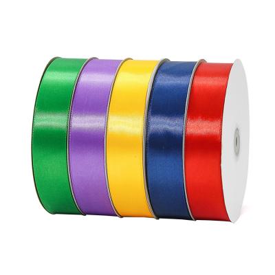 China Viable Wholesale Colored Customer Logo 20mm Polyester Ribbon Decoration Ribbons For Packaging for sale