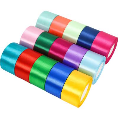 China Viable Wholesale Colored Customer Logo 50mm Polyester Ribbon Decoration Ribbons For Packaging for sale