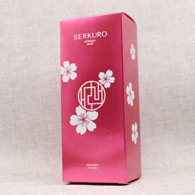 China Handmade Manufacturer Customized Silver Cardboard Stain Cosmetic Color Box Embossing Reverse Printing Process Packaging Box for sale