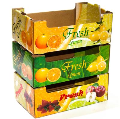 China Exquisite Packaging Recycled Fruit Color Box Supermarket Fruit Display Color Box Corrugated Materials Fruit Gift Box for sale