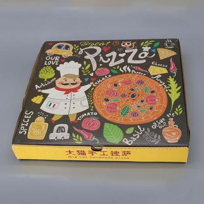 China Handmade eco-friendly custom logo printed various size delivery food wrapping paper corrugated pizza box for sale