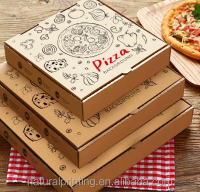 China Logo Printed Various Size Corrugated Handmade Eco Friendly Delivery Food Wrapping Paper Pizza Custom Packaging Box for sale