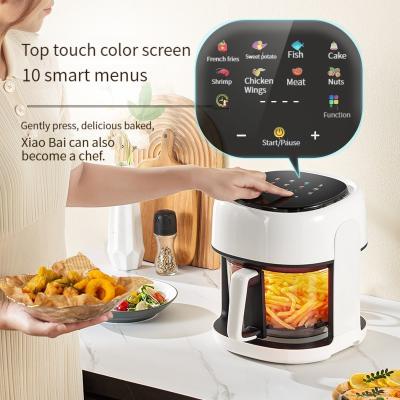 China Hotel household large capacity 4.5L multifunctional air fryer with 360 degree color visual screen for customization for sale