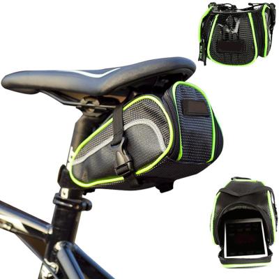 China Front Frame Bag Bike Saddle Bag Bicycle Backseat Pocket Mountain Bike Pouch Pack Bike Under Seat Storage Bag for sale