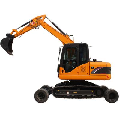 China Máquina escavadora hidráulica Flexible Operation 8 Ton Mini Excavator da esteira rolante da roda à venda