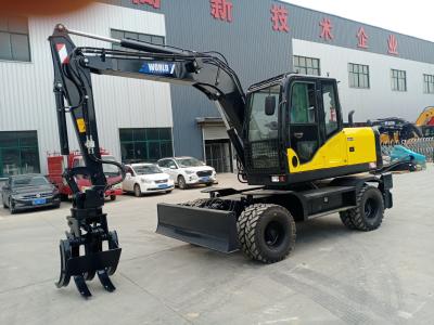 China China Mechanic Wheel Type Excavator With Grapple For Wood Or Grass à venda