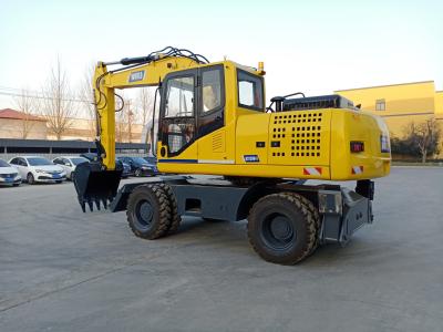 China 0.6cbm Wheel Digger Max. Travel Speed 32km/H Compact Wheeled Excavator 15300kg Operating Weight Te koop