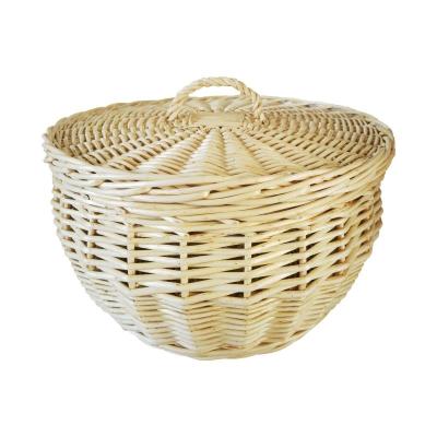 China Europe Home Decorative Willow Crafts Supplies Wicker Storage Hamper Dirty Laundry Hamper for sale