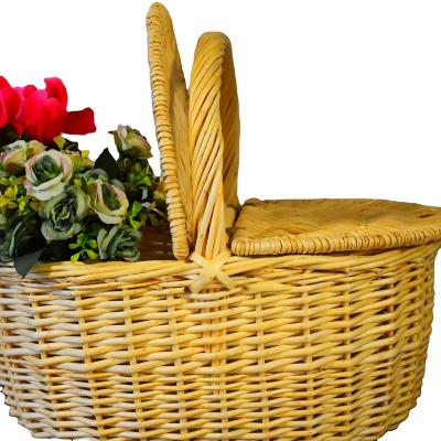 China Viable Wholesale Custom High Quality Handmade Basket Willow Picnic Basket Picnic Wicker for sale