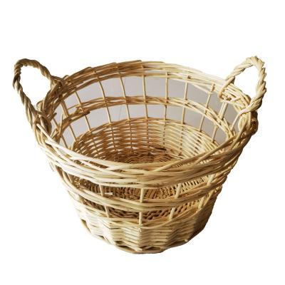 China Willow Wicker Storage Baskets handmade eco-friendly natural sustainable with handle for sale