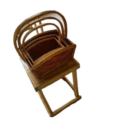 China New Design Cheap Viable Rectangle Willow Wicker Storage Basket for sale