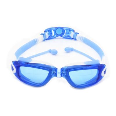 China Kids Swimming Sports Waterproof Anti Fog UV Protection Silicone Kids Swimming Goggles With Surf Ear Plugs for sale