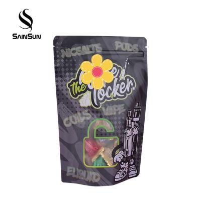 China Moisture Proof Mylar Bag With Clear Window Cookie 3.5 Smell Proof Custom Printed Mylar Bags for sale